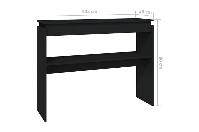 Sidobord svart 102x30x80 cm spånskiva - Svart - Lampbord - Brickbord & småbord