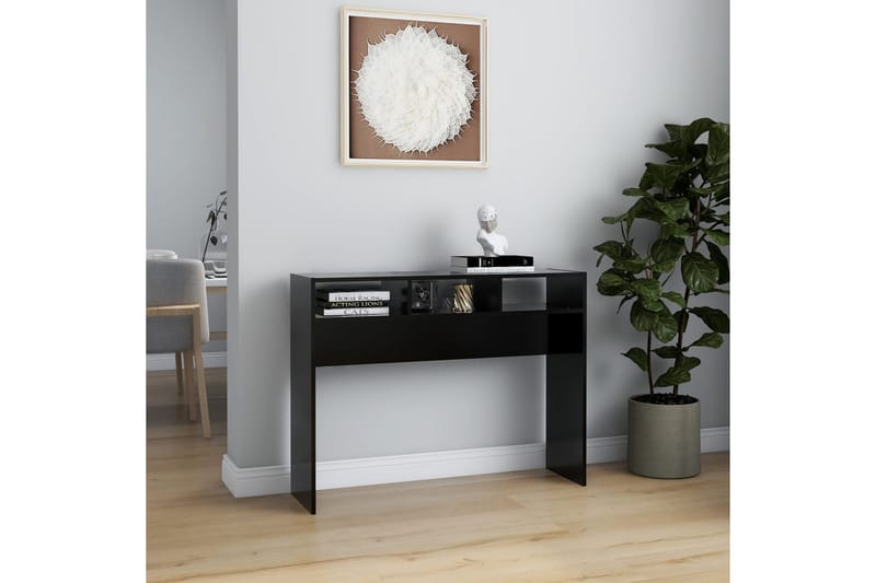 Sidobord svart 105x30x80 cm spånskiva - Svart - Möbler - Bord & matgrupper - Avlastningsbord - Lampbord