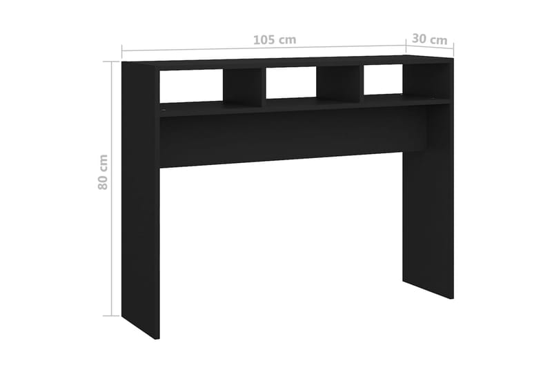 Sidobord svart 105x30x80 cm spånskiva - Svart - Lampbord - Brickbord & småbord