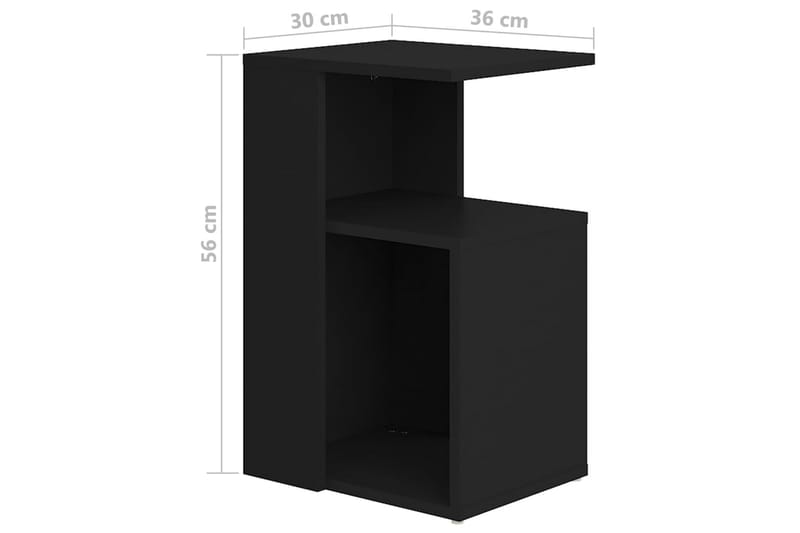 Sidobord svart 36x30x56 cm spånskiva - Svart - Lampbord - Brickbord & småbord