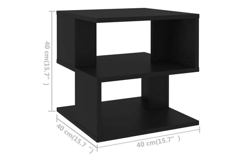 Sidobord svart 40x40x40 cm spånskiva - Svart - Lampbord - Brickbord & småbord