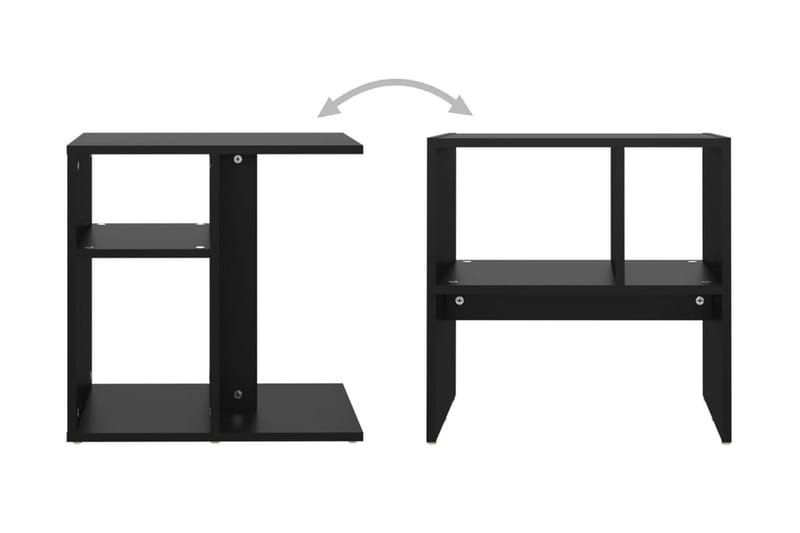Sidobord svart 50x30x50 cm spånskiva - Svart - Lampbord - Brickbord & småbord