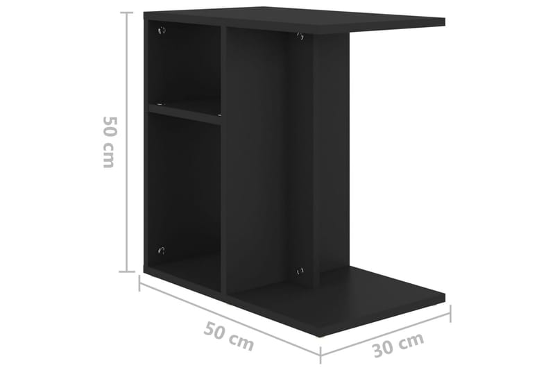 Sidobord svart 50x30x50 cm spånskiva - Svart - Möbler - Bord & matgrupper - Avlastningsbord - Lampbord