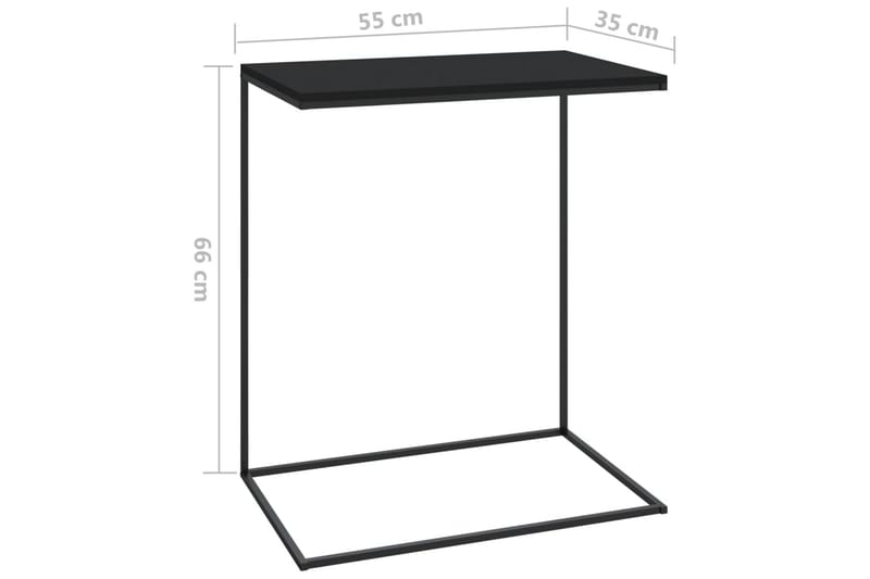 Sidobord svart 55x35x66 cm spånskiva - Svart - Lampbord - Brickbord & småbord