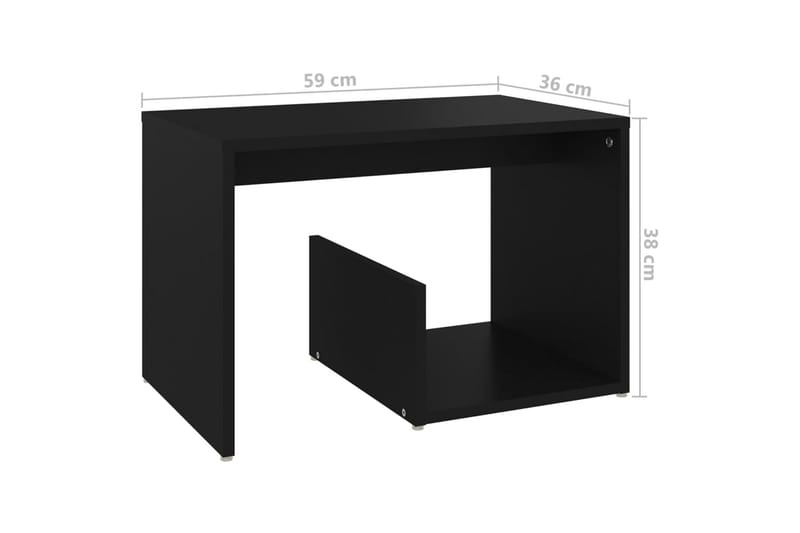 Sidobord svart 59x36x38 cm spånskiva - Svart - Möbler - Bord & matgrupper - Avlastningsbord - Lampbord