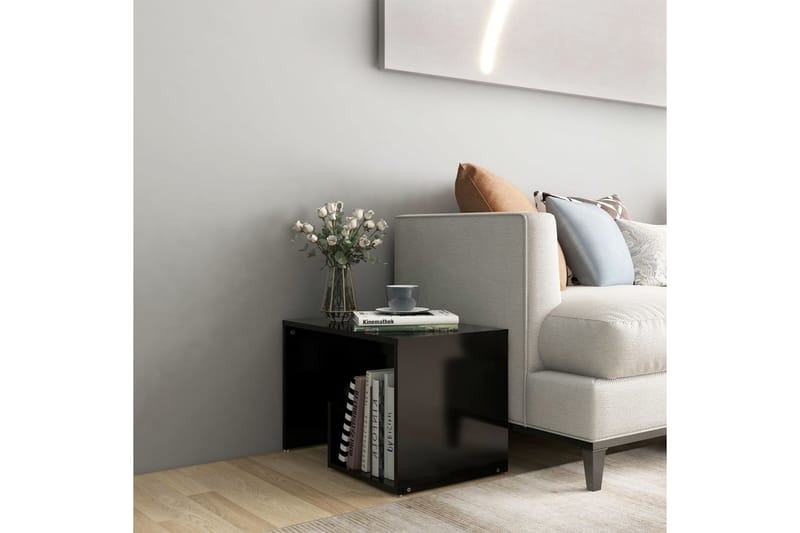 Sidobord svart 59x36x38 cm spånskiva - Svart - Möbler - Bord & matgrupper - Avlastningsbord - Lampbord