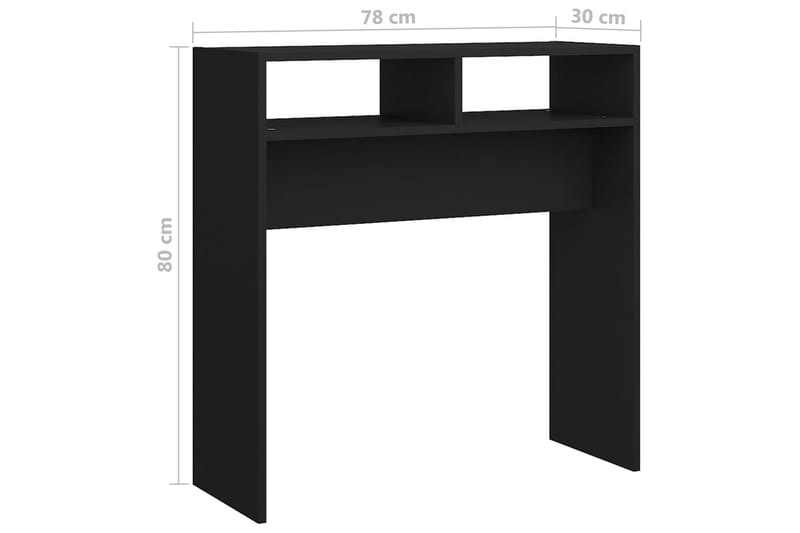 Sidobord svart 78x30x80 cm spånskiva - Svart - Lampbord - Brickbord & småbord