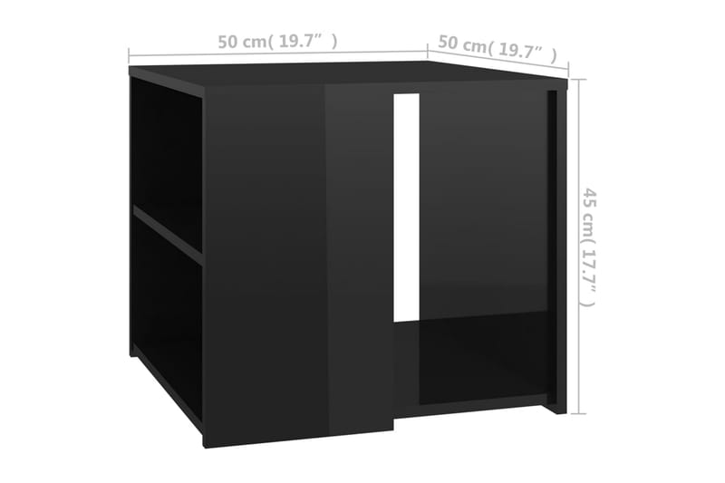 Sidobord svart högglans 50x50x45 cm spånskiva - Svart - Lampbord - Brickbord & småbord