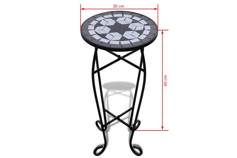 Sidobord Terrakotta svart, vitt 60 cm - Svart - Möbler - Bord & matgrupper - Avlastningsbord - Lampbord