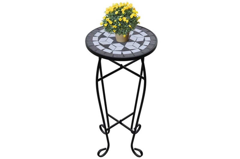 Sidobord Terrakotta svart, vitt 60 cm - Svart - Möbler - Bord & matgrupper - Avlastningsbord - Lampbord