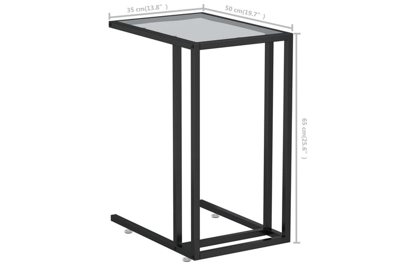 Sidobord till datorbord genomskinligt 50x35x65 cm härdat gla - Transparent - Möbler - Bord & matgrupper - Avlastningsbord - Lampbord