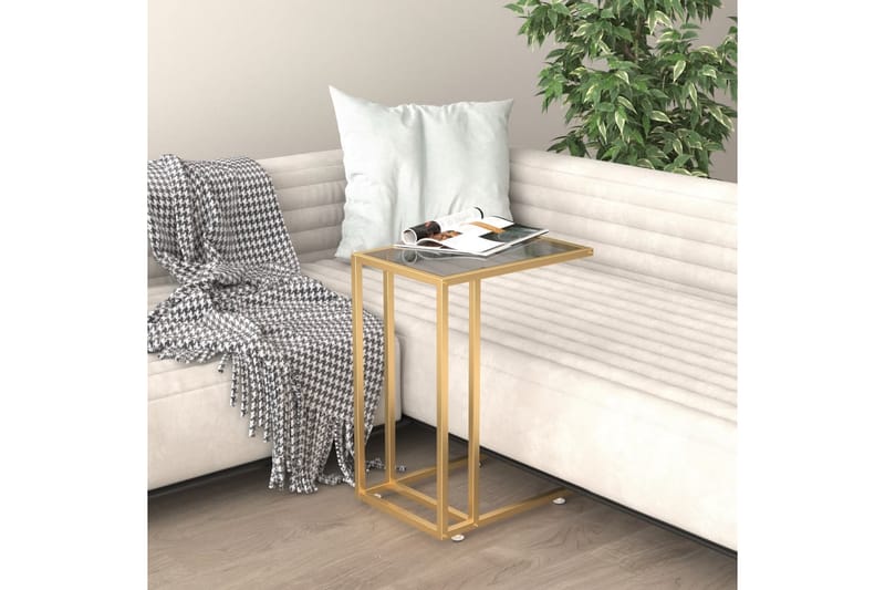 Sidobord till datorbord svart 50x35x65 cm härdat glas - Svart - Möbler - Bord & matgrupper - Avlastningsbord - Lampbord