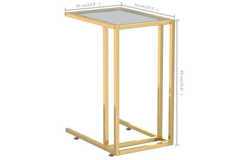 Sidobord till datorbord svart 50x35x65 cm härdat glas - Svart - Möbler - Bord & matgrupper - Avlastningsbord - Lampbord