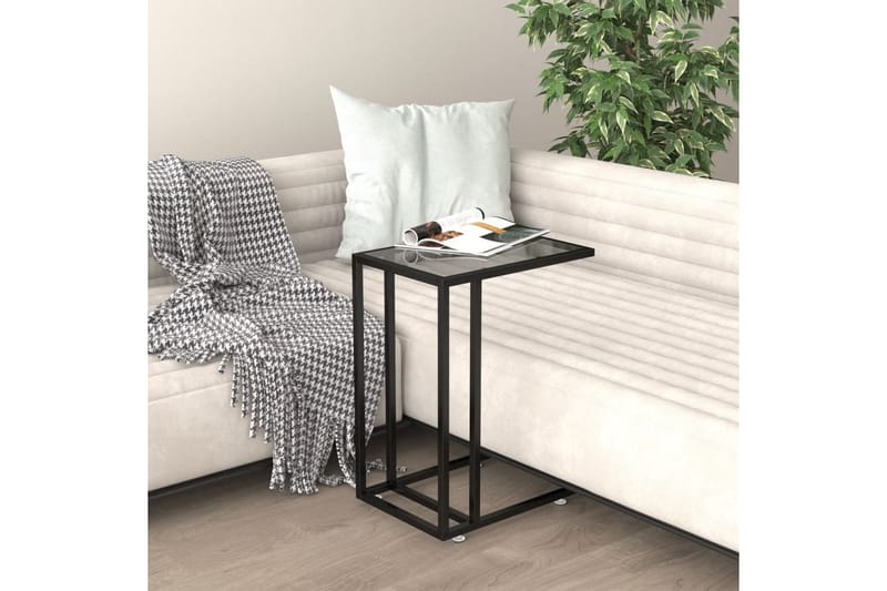 Sidobord till datorbord svart 50x35x65 cm härdat glas - Svart - Möbler - Bord & matgrupper - Avlastningsbord - Lampbord