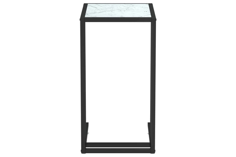 Sidobord till datorbord vit marmor 50x35x65 cm härdat glas - Vit - Möbler - Bord & matgrupper - Avlastningsbord - Lampbord