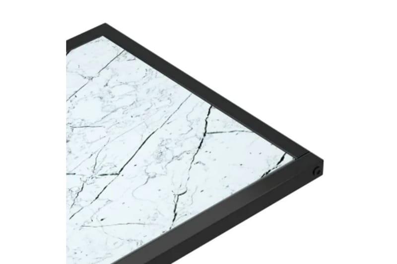 Sidobord till datorbord vit marmor 50x35x65 cm härdat glas - Vit - Möbler - Bord & matgrupper - Avlastningsbord - Lampbord