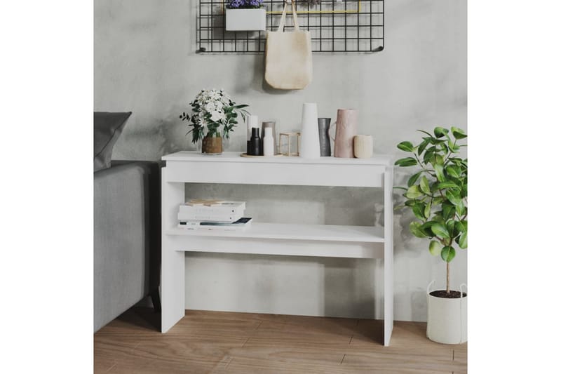 Sidobord vit 102x30x80 cm spånskiva - Vit - Möbler - Bord & matgrupper - Avlastningsbord - Lampbord