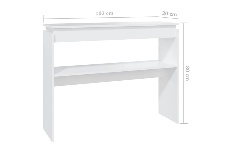 Sidobord vit 102x30x80 cm spånskiva - Vit - Möbler - Bord & matgrupper - Avlastningsbord - Lampbord