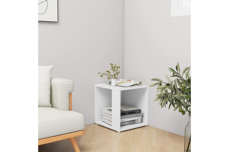 Sidobord vit 33x33x34,5 cm spånskiva - Vit - Möbler - Bord & matgrupper - Avlastningsbord - Lampbord