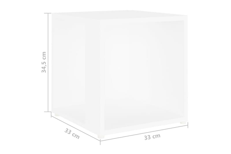 Sidobord vit 33x33x34,5 cm spånskiva - Vit - Möbler - Bord & matgrupper - Avlastningsbord - Lampbord