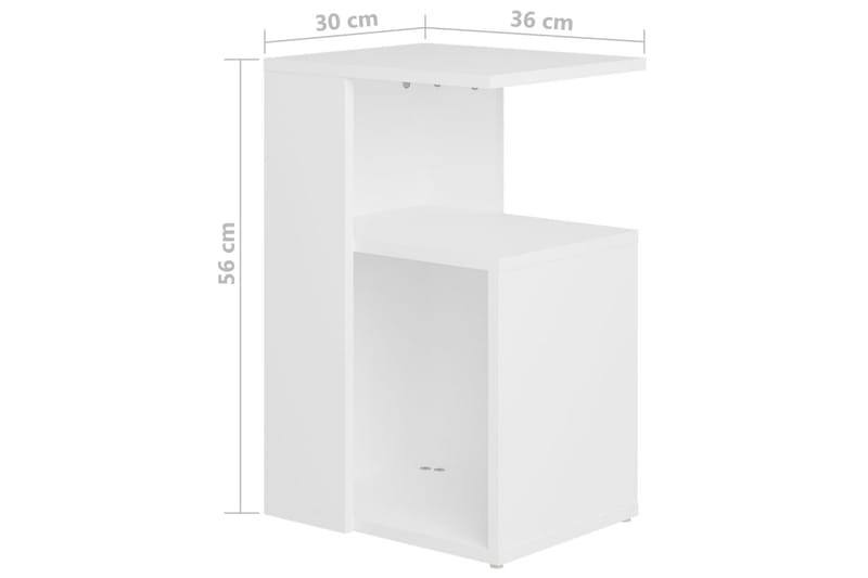 Sidobord vit 36x30x56 cm spånskiva - Vit - Möbler - Bord & matgrupper - Avlastningsbord - Lampbord