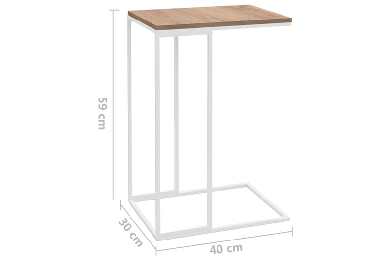 Sidobord vit 40x30x59 cm spånskiva - Vit - Möbler - Bord & matgrupper - Avlastningsbord - Lampbord