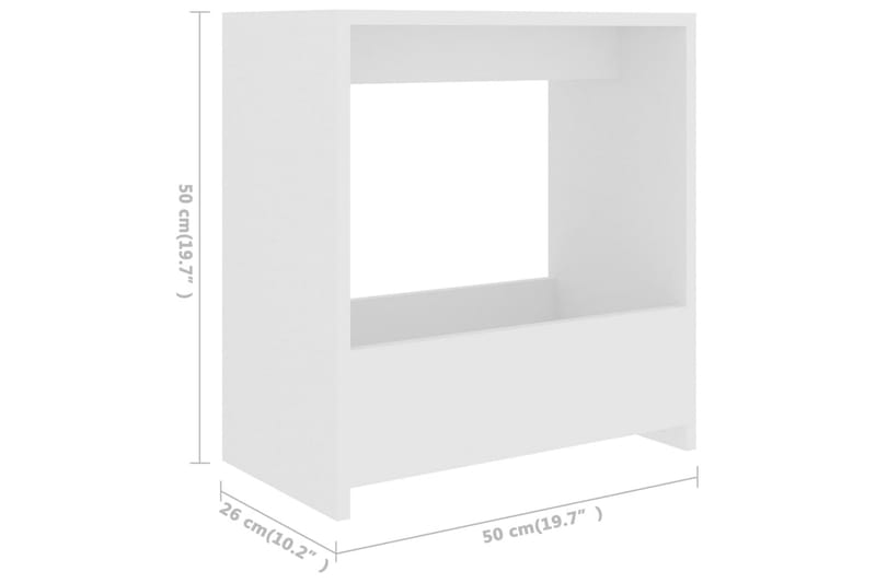 Sidobord vit 50x26x50 cm spånskiva - Vit - Möbler - Bord & matgrupper - Avlastningsbord - Lampbord