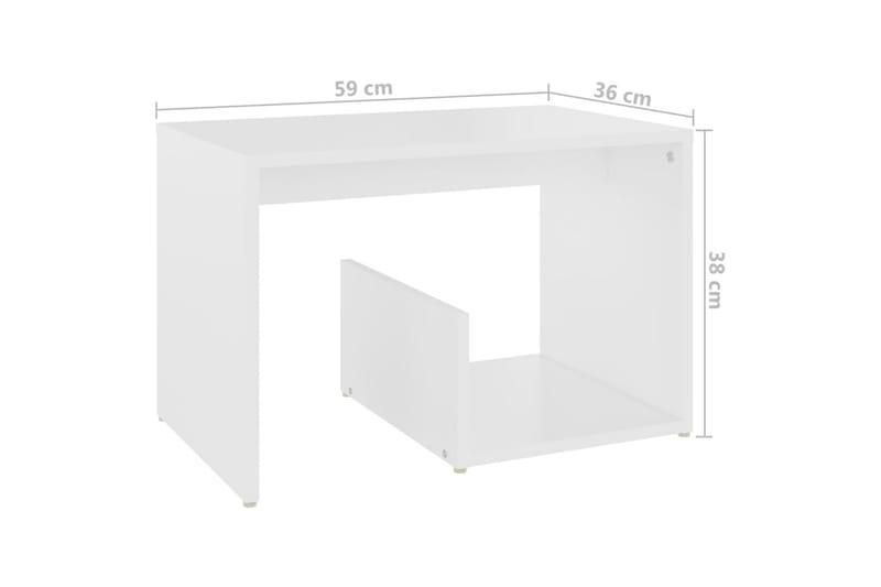 Sidobord vit 59x36x38 cm spånskiva - Vit - Möbler - Bord & matgrupper - Avlastningsbord - Lampbord
