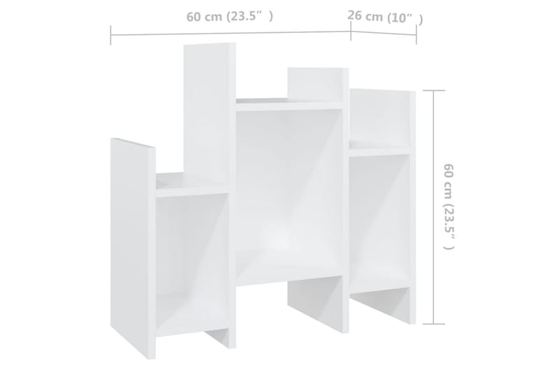 Sidobord vit 60x26x60 cm spånskiva - Vit - Lampbord - Brickbord & småbord
