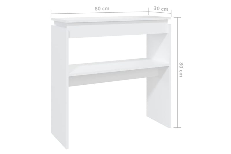 Sidobord vit 80x30x80 cm spånskiva - Vit - Lampbord - Brickbord & småbord