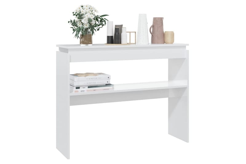 Sidobord vit högglans 102x30x80 cm spånskiva - Vit - Möbler - Bord & matgrupper - Avlastningsbord - Lampbord