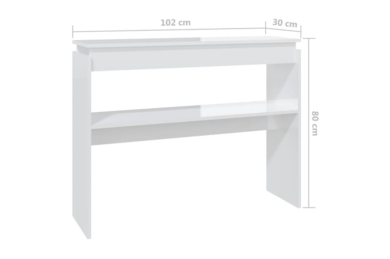 Sidobord vit högglans 102x30x80 cm spånskiva - Vit - Lampbord - Brickbord & småbord