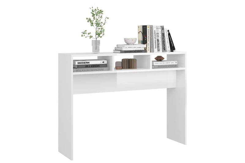 Sidobord vit högglans 105x30x80 cm spånskiva - Vit - Möbler - Bord & matgrupper - Avlastningsbord - Lampbord