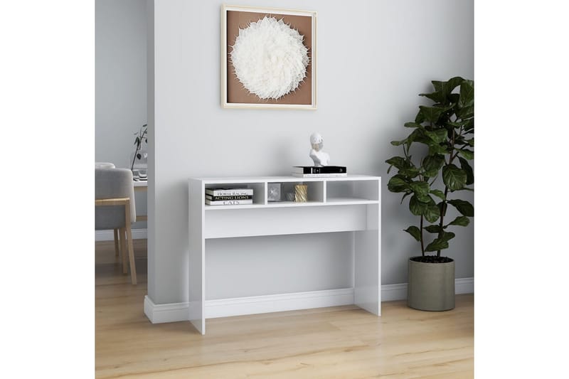 Sidobord vit högglans 105x30x80 cm spånskiva - Vit - Möbler - Bord & matgrupper - Avlastningsbord - Lampbord