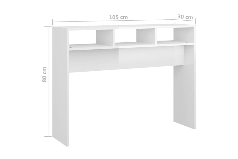 Sidobord vit högglans 105x30x80 cm spånskiva - Vit - Möbler - Bord & matgrupper - Avlastningsbord - Lampbord