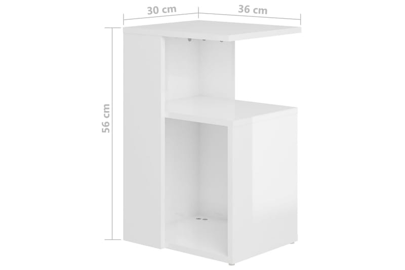 Sidobord vit högglans 36x30x56 cm spånskiva - Vit - Lampbord - Brickbord & småbord