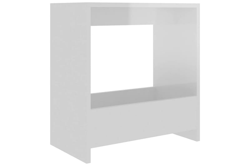 Sidobord vit högglans 50x26x50 cm spånskiva - Vit - Lampbord - Brickbord & småbord