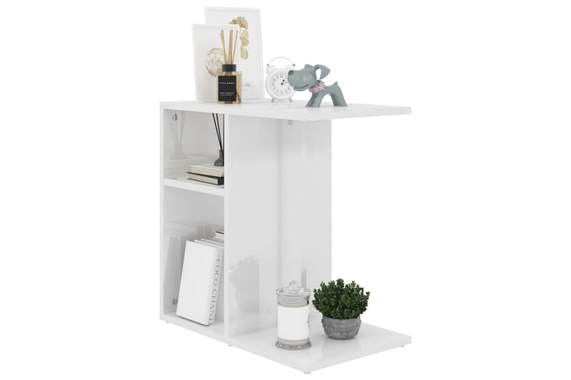 Sidobord vit högglans 50x30x50 cm spånskiva - Vit - Möbler - Bord & matgrupper - Avlastningsbord - Lampbord