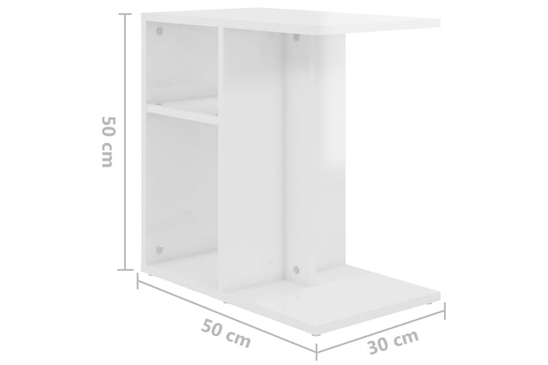 Sidobord vit högglans 50x30x50 cm spånskiva - Vit - Möbler - Bord & matgrupper - Avlastningsbord - Lampbord