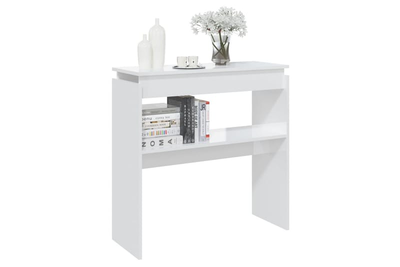 Sidobord vit högglans 80x30x80 cm spånskiva - Vit - Möbler - Bord & matgrupper - Avlastningsbord - Lampbord