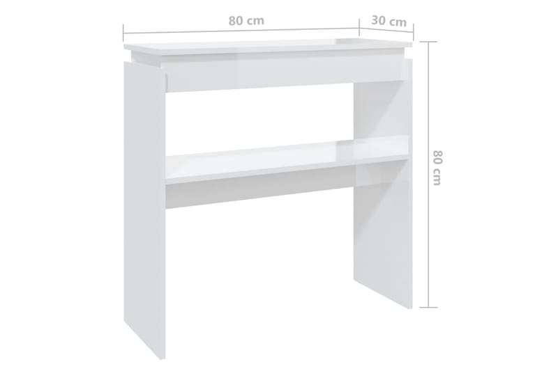 Sidobord vit högglans 80x30x80 cm spånskiva - Vit - Möbler - Bord & matgrupper - Avlastningsbord - Lampbord