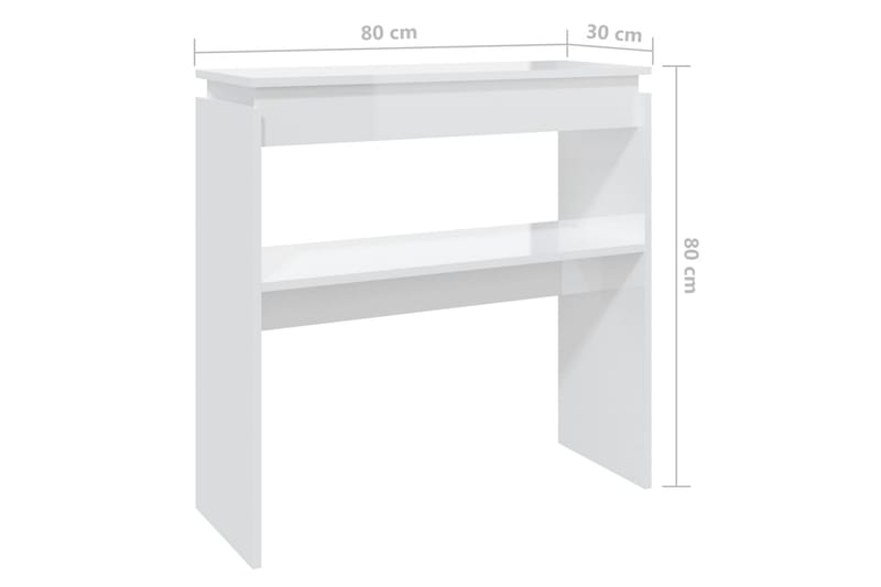 Sidobord vit högglans 80x30x80 cm spånskiva - Vit - Lampbord - Brickbord & småbord