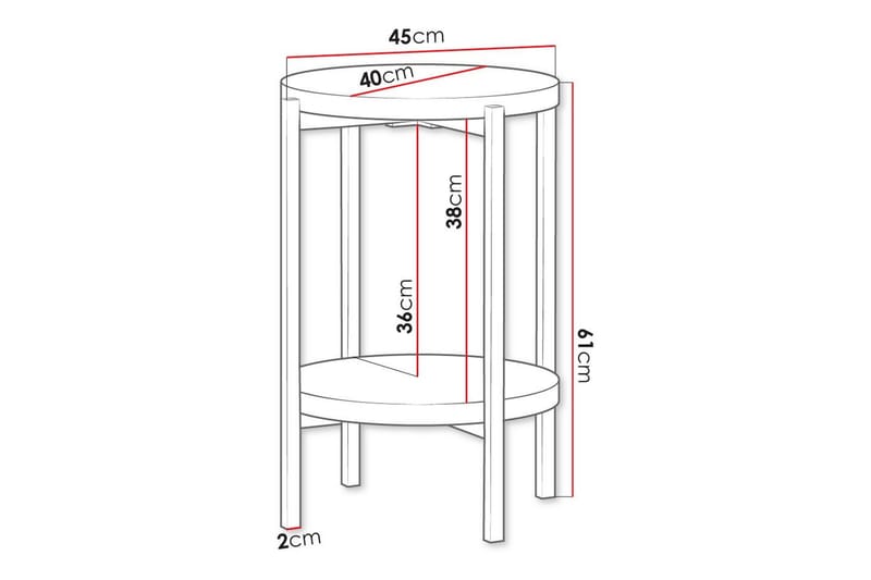 Staffin Sidobord - Vit - Lampbord - Brickbord & småbord