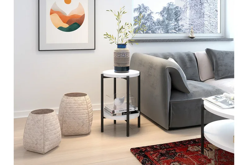 Staffin Sidobord White - Möbler - Bord & matgrupper - Avlastningsbord - Lampbord