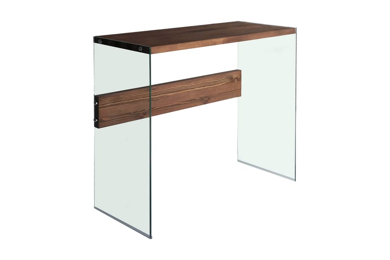 Thorold Sidobord 91 cm - Mörkbrun/Härdat Glas - Lampbord - Brickbord & småbord