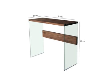 Thorold Sidobord 91 cm - Mörkbrun/Härdat Glas - Möbler - Bord & matgrupper - Avlastningsbord - Lampbord