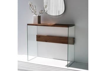 Thorold Sidobord 91 cm - Mörkbrun/Härdat Glas - Möbler - Bord & matgrupper - Avlastningsbord - Lampbord