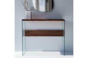 Thorold Sidobord 91 cm - Mörkbrun/Härdat Glas - Möbler - Bord & matgrupper - Avlastningsbord - Lampbord