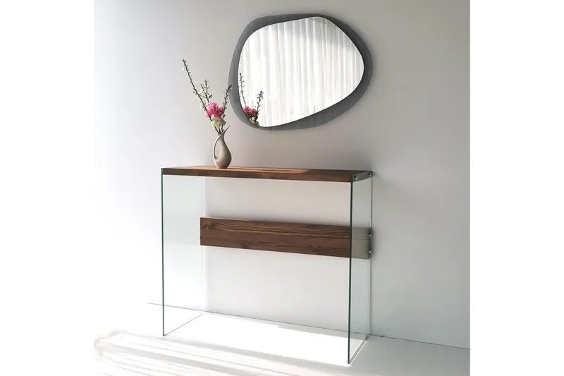 Thorold Sidobord 91 cm - Mörkbrun/Härdat Glas - Möbler - Bord & matgrupper - Avlastningsbord - Lampbord