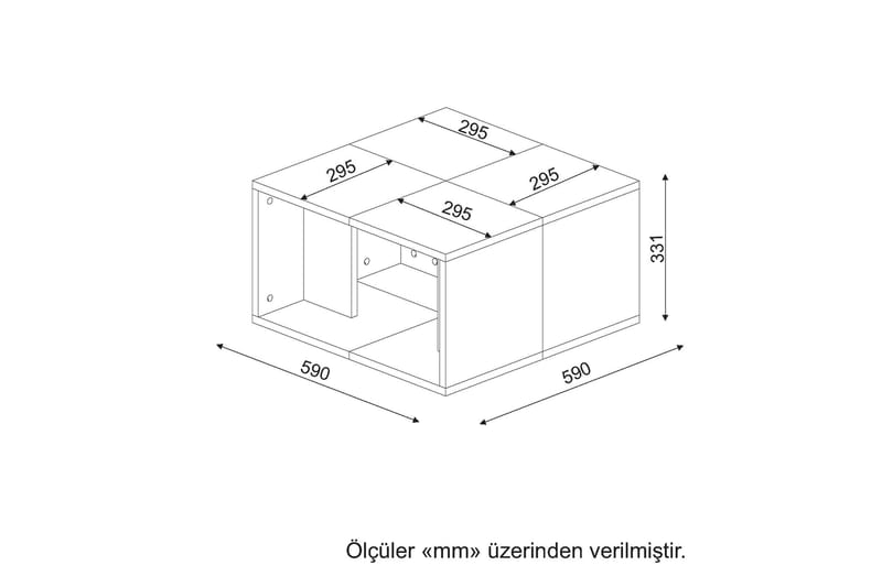 Vintalle Sidobord 30 cm Delbart - Vit - Lampbord - Brickbord & småbord